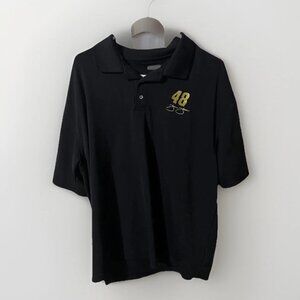 Nascar Jimmy Johnson Polo Shirt Adult Extra Large Black 48 Racing Mens